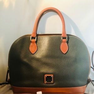 DB LEATHER ZIP AROUND SATCHEL